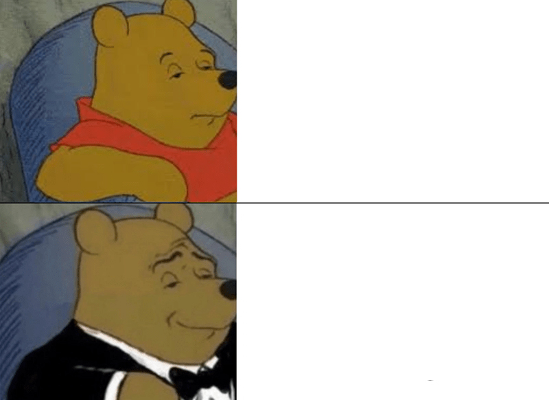 Tuxedo Winnie The Pooh meme about SKIMS